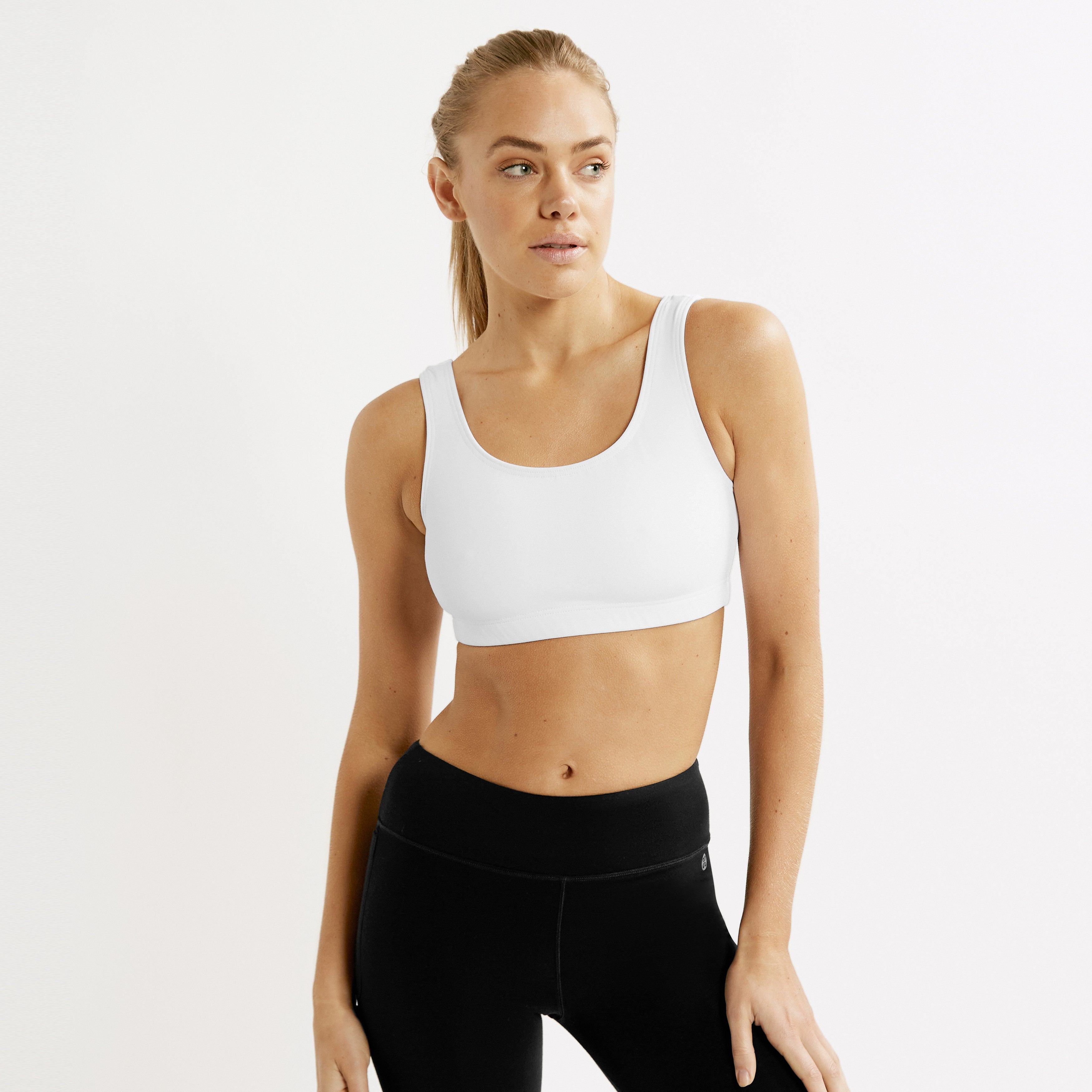 The Original Bella Bustiere- Sports bra, Scoop Back- White ( Size 12 & 14  only)